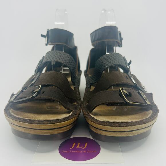 Naot Women's Begonia Mine Brown/Hash Suede Gladiator Sandals Size 40 EU/ 9 US - Picture 2 of 11